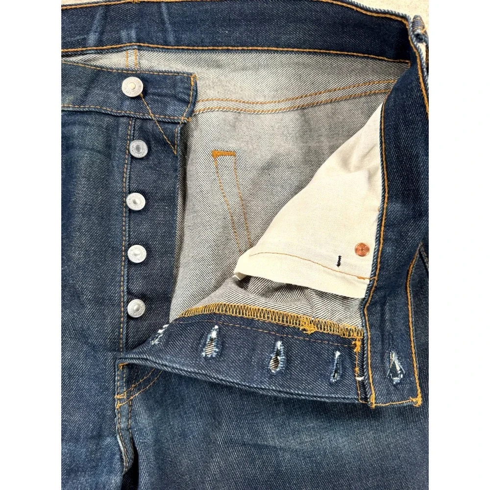 Levi's 501 Jeans Mens 36x30 Blue Denim Red Tab High Rise Button Fly Straight Leg